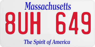 MA license plate 8UH649