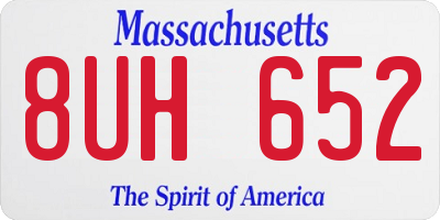 MA license plate 8UH652