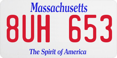 MA license plate 8UH653