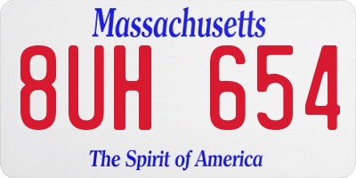 MA license plate 8UH654