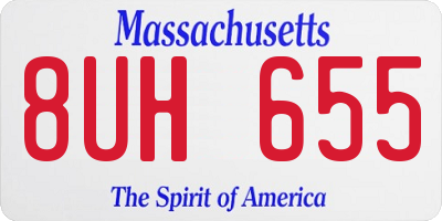 MA license plate 8UH655