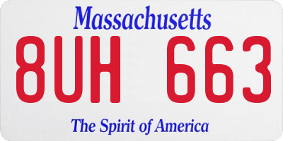 MA license plate 8UH663