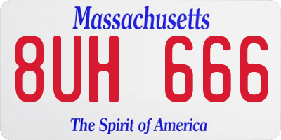 MA license plate 8UH666