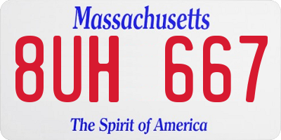 MA license plate 8UH667
