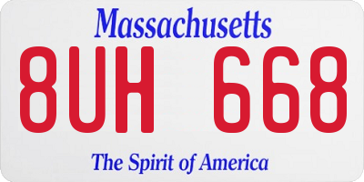 MA license plate 8UH668