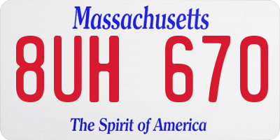 MA license plate 8UH670