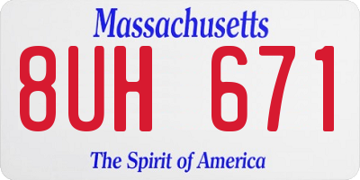 MA license plate 8UH671