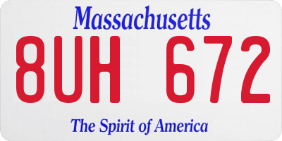 MA license plate 8UH672
