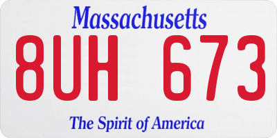 MA license plate 8UH673