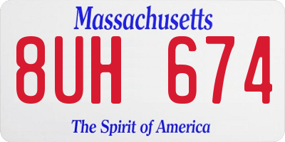 MA license plate 8UH674