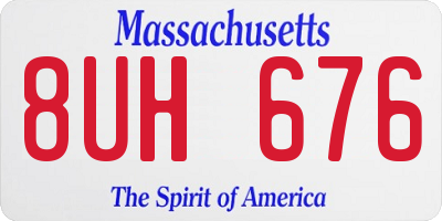 MA license plate 8UH676