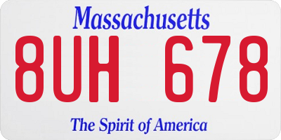 MA license plate 8UH678