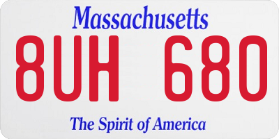 MA license plate 8UH680
