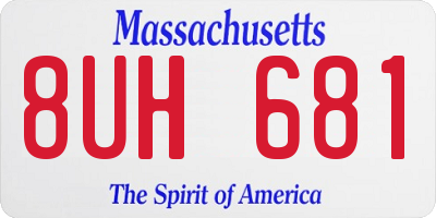 MA license plate 8UH681