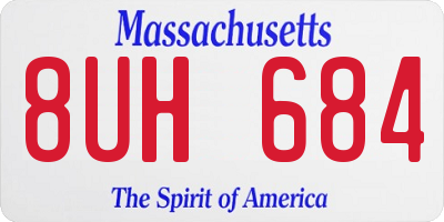 MA license plate 8UH684