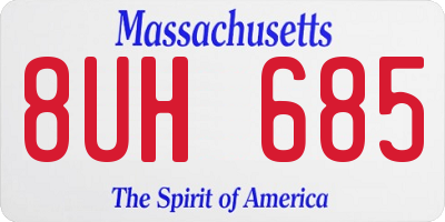 MA license plate 8UH685