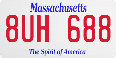 MA license plate 8UH688