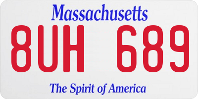 MA license plate 8UH689
