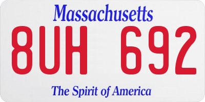 MA license plate 8UH692