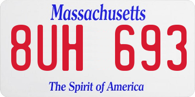 MA license plate 8UH693