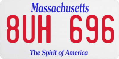 MA license plate 8UH696