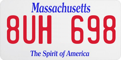 MA license plate 8UH698