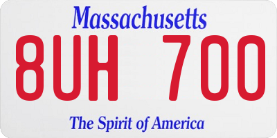 MA license plate 8UH700