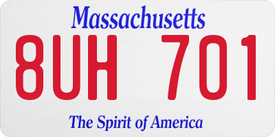 MA license plate 8UH701