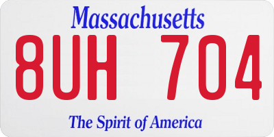 MA license plate 8UH704