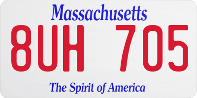 MA license plate 8UH705
