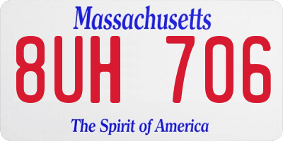 MA license plate 8UH706