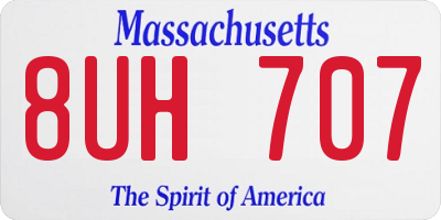 MA license plate 8UH707