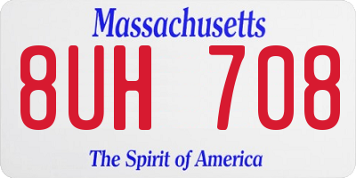 MA license plate 8UH708