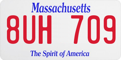 MA license plate 8UH709