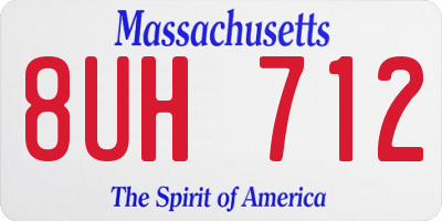 MA license plate 8UH712