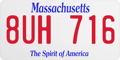 MA license plate 8UH716