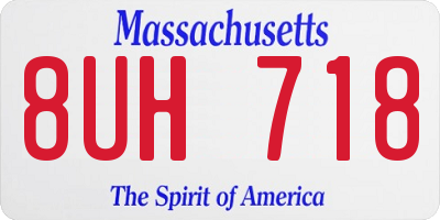MA license plate 8UH718