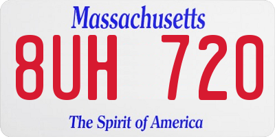 MA license plate 8UH720