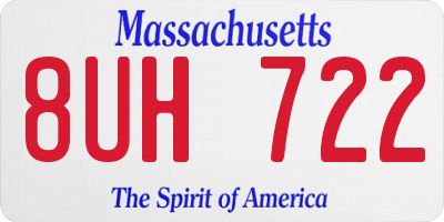 MA license plate 8UH722