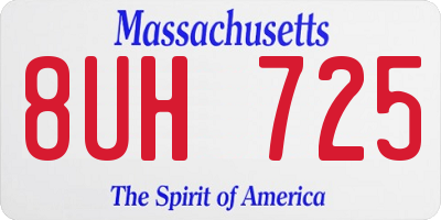 MA license plate 8UH725