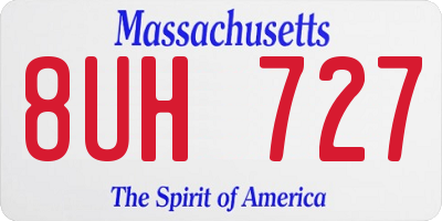 MA license plate 8UH727