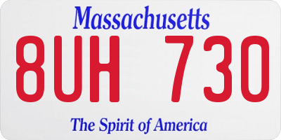 MA license plate 8UH730