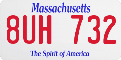 MA license plate 8UH732