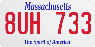 MA license plate 8UH733