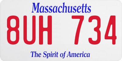 MA license plate 8UH734