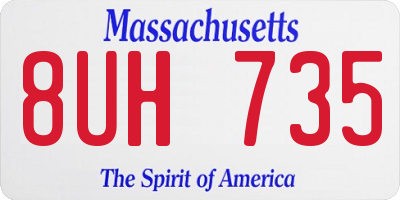 MA license plate 8UH735