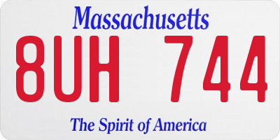 MA license plate 8UH744