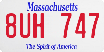 MA license plate 8UH747