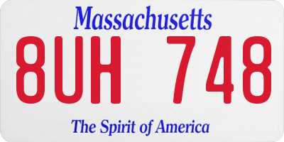 MA license plate 8UH748