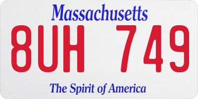 MA license plate 8UH749